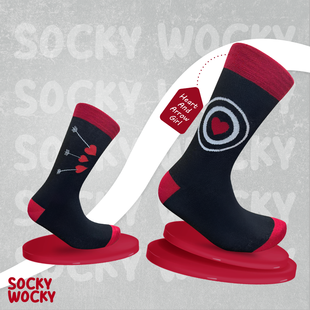 Heart And Arrow Girl Socks Love Symbol Series